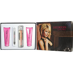 Heiress Paris Hilton Eau De Parfum Spray 3.4 oz & Body Lotion 3 oz & Shower Gel 3 oz & Eau De Parfum Spray 0.34 oz