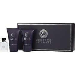 Versace Signature Edt 0.17 oz Mini & Aftershave Balm 0.8 oz & Hair And Body Shampoo 0.8 oz