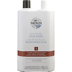 Nioxin System 4 Scalp Therapy Conditioner And Cleanser Shampoo For Colored Hair With Progressed Thinning Liter Duo