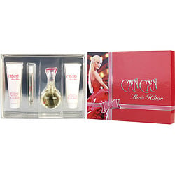 Paris Hilton Can Can Eau De Parfum Spray 3.4 oz & Body Lotion 3 oz & Shower Gel 3 oz & Eau De Parfum Spray 0.34 oz Mini