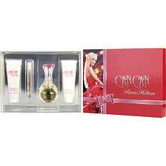 Paris Hilton Can Can Eau De Parfum Spray 3.4 oz & Body Lotion 3 oz & Shower Gel 3 oz & Eau De Parfum Spray 0.34 oz Mini