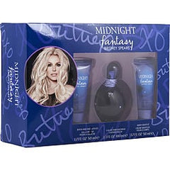 Midnight Fantasy Britney Spears Eau De Parfum Spray 3.3 oz & Body Souffle 1.7 oz & Shower Gel 1.7 oz