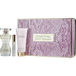 Tempting By Sofia Vergara Eau De Parfum Spray 3.4 oz & Shimmer Body Lotion 3.4 oz & Eau De Parfum Rollerball 0.33 oz