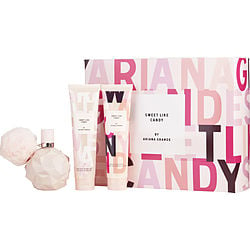 Sweet Like Candy By Ariana Grande Eau De Parfum Spray 3.4 oz & Body Souffle 3.4 oz & Bath And Shower Gel 3.4 oz