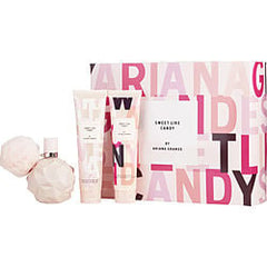 Sweet Like Candy By Ariana Grande Eau De Parfum Spray 3.4 oz & Body Souffle 3.4 oz & Bath And Shower Gel 3.4 oz