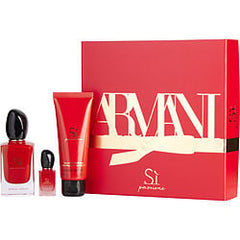 Armani Si Passione Eau De Parfum Spray 1.7 oz & Body Lotion 2.5 oz & Eau De Parfum 0.24 oz Mini