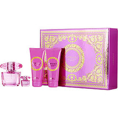 Versace Bright Crystal Absolu Eau De Parfum Spray 3 oz & Body Lotion 3.4 oz & Shower Gel 3.4 oz & Eau De Parfum 0.17 oz Mini