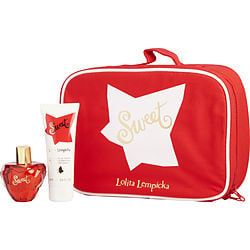 Lolita Lempicka Sweet Eau De Parfum Spray 1.7 oz (New Packaging) & Body Lotion 2.5 oz & Bag