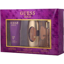 Guess Gold Eau De Parfum Spray 2.5 oz & Body Lotion 6.8 oz & Eau De Parfum Spray 0.5 oz