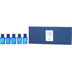 Acqua Di Parma Blue Mediterraneo Variety 5 Piece Variety With Arancia Di Capri & Bergamotto Di Calabria & Fico Di Amalfi & Mirto Di Panarea & Chinotto Di Liguria And All Are Edt 0.17 oz Mini