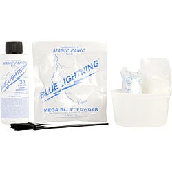 Manic Panic Blue Lightening Super Strength Hair Lightening Kit: Bleach Powder & 30 Volume Cream Developer & Mixing Tub & Tint Brush & Plastic Cap & Plastic Gloves & Instruction Booklet