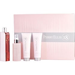 Perry Ellis 18 Eau De Parfum Spray 3.4 oz & Body Mist 4 oz & Body Lotion 3 oz & Shower Gel 3 oz