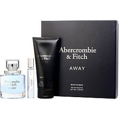 Abercrombie & Fitch Away Edt Spray 3.4 oz & Hair And Body Wash 6.7 oz & Edt Travel Spray 0.5 oz