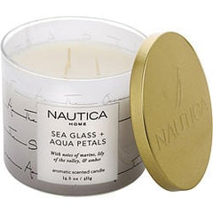 Nautica Aqua Petals & Sea Glass Scented Candle 14.5 oz