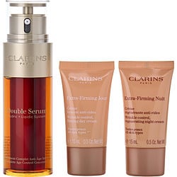 Clarins Double Serum 50Ml + Extra-Firming Day Cream Ast 15Ml + Extra-Firming Night Cream Ast 15Ml + Double Serum Eye Sachet 0.9Ml --4Pcs