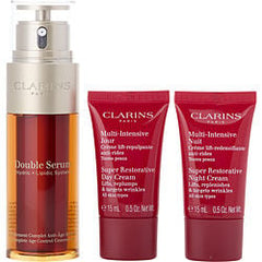 Clarins Double Serum 50Ml + Super Restorative Day Cream Ast 15Ml + Super Restorative Night Cream Ast 15Ml + Double Serum Eye Sachet 0.9Ml --4Pcs