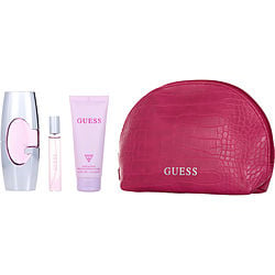 Guess New Eau De Parfum Spray 2.5 oz & Body Lotion 3.4 oz & Eau De Parfum Spray 0.5 oz + Bag