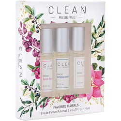 Clean Reserve 3 Pc Variety With Radiant Nectar & Lush Fleur & Acqua Neroli And All Are Eau De Parfum Rollerball 0.17 oz Minis