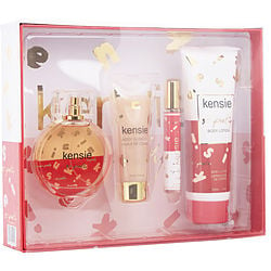 Kensie So Pretty Eau De Parfum Spray 3.4 oz & Body Lotion 6.8 oz & Body Glow Oil 2.5 oz & Eau De Parfum Spray 0.33 oz Mini