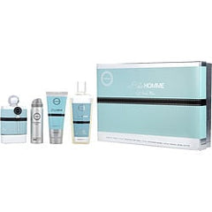 Armaf Blue Homme Edp Spray 3.4 oz & Shower Gel 3.4 oz & Perfume Body Spray 1.7 oz & Shampoo 8.4 oz